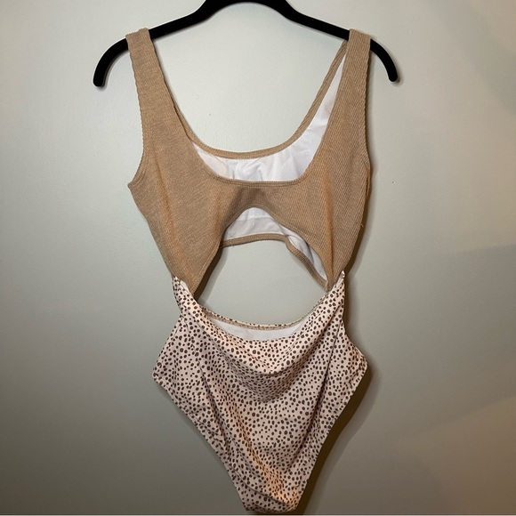 Tan Dalmatian Cutout Bathing Suit - Picture 5 of 9